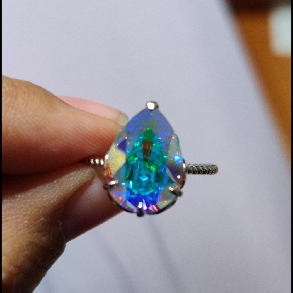 AB marquis silver ring